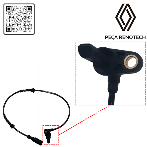 RN 07637R-X 479007637R SENSOR DO ABS TRAS. ESQDIR DUSTER 4X2 3